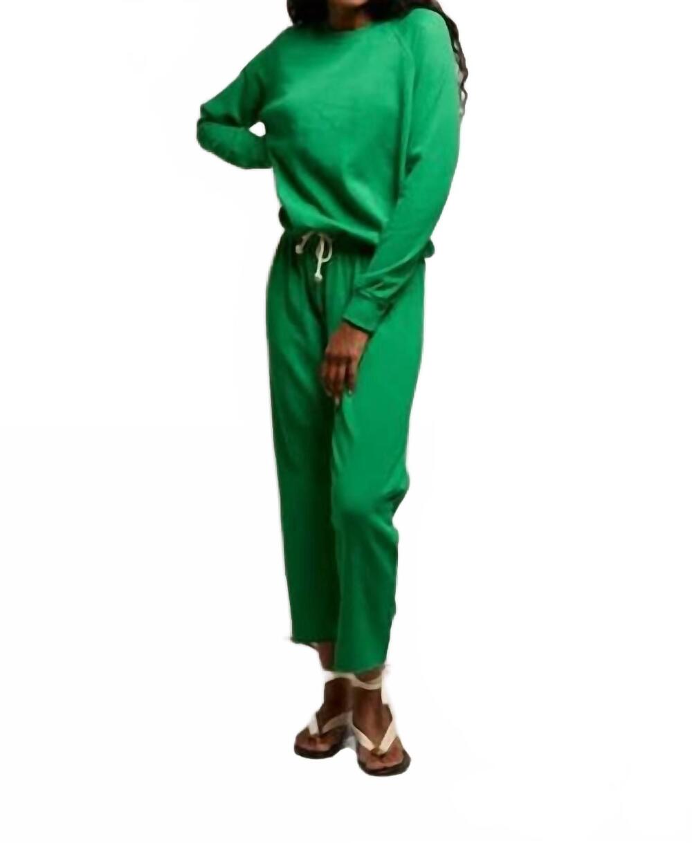 NEW PERFECTWHITETEE french terry long sleeve sweatshirt in green
